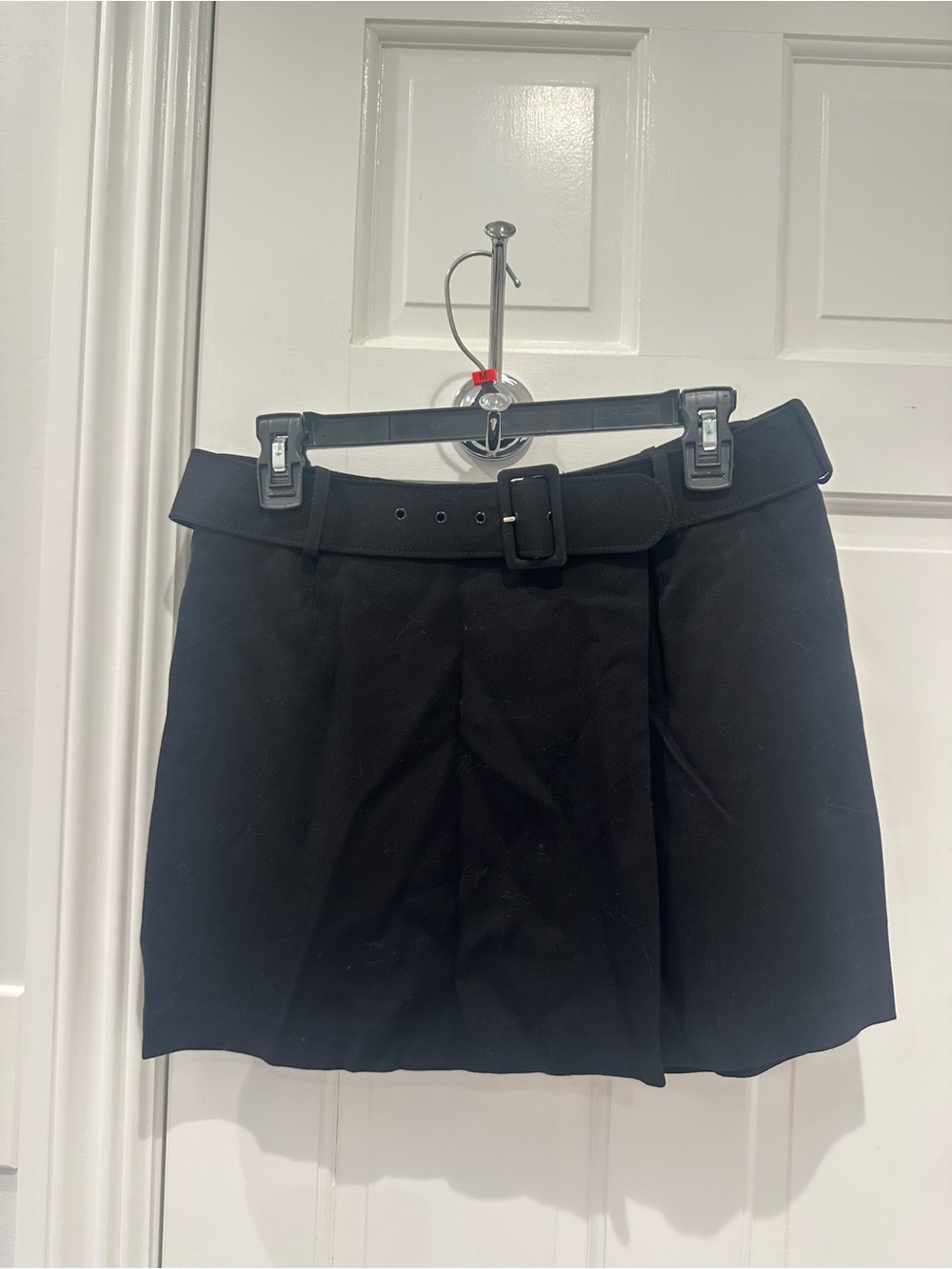 Ann Taylor Black Belted Mini Skirt